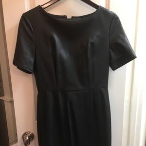 Black faux leather dress